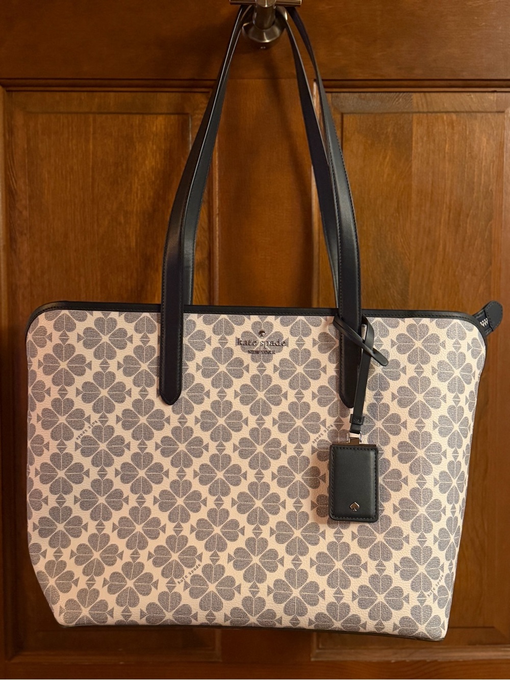 Kate Spade Cream & Gray Floral Large Tote Bag NWOT